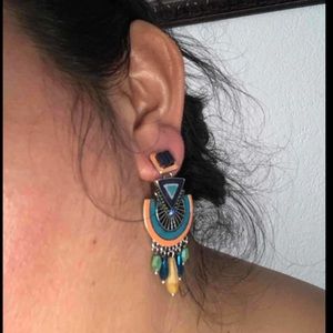 1pair Enamel Earrings, Random Bead Color